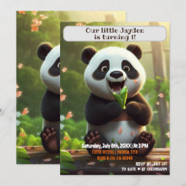 1. Geburtstag Panda Personalisierter Name Alter Ki Einladung