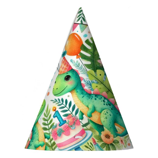 1. Geburtstag Party Dinosaur Junge Kinder Partyhütchen (Links)