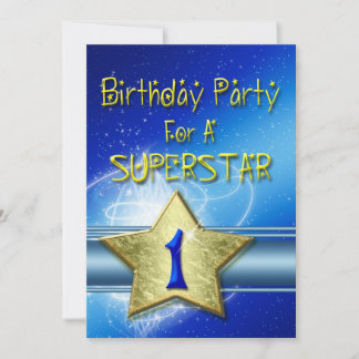 1. Geburtstag Party Einladung für einen Superstar.