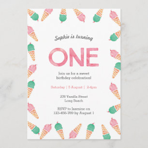 1. Geburtstag Party   Einladung von Eiscreme