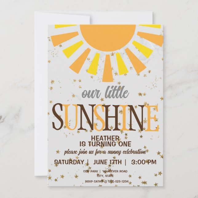 1. Geburtstag Party kundenspezifisch Einladung (Vorderseite)