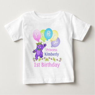 1. Geburtstag Party Princess Bear Baby T-shirt