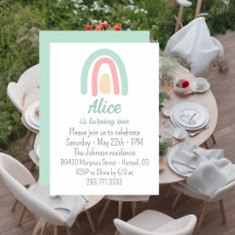 1. Geburtstag: Regenbogengrün