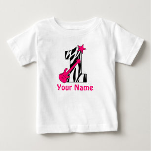 1. Geburtstag Rockstar Zebra Personalisiertes Shir Baby T-shirt