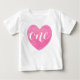 1. Geburtstag Rosa Glitzer Herzdrucken Personalisi Baby T-shirt (Vorderseite)