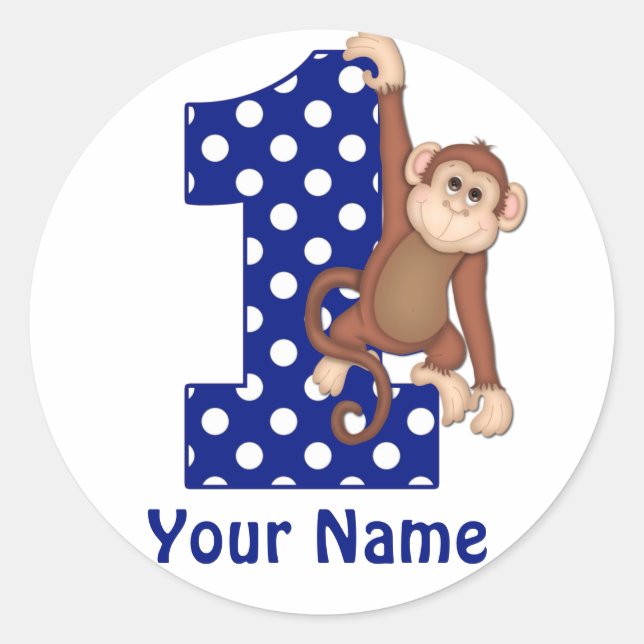 1. Geburtstag Runder Aufkleber (Vorderseite)