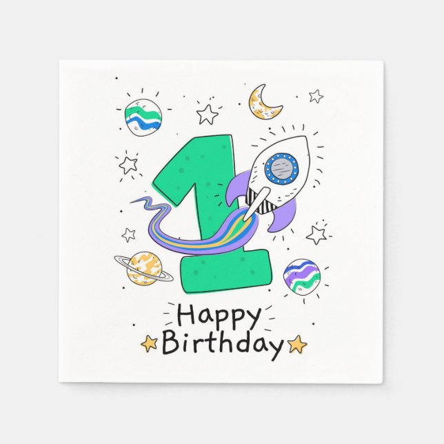 1. Geburtstag Serviette (Vorderseite)