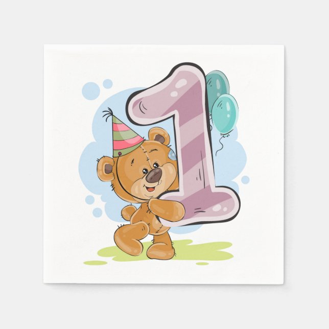 1. Geburtstag Serviette (Vorderseite)