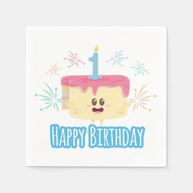 1. Geburtstag Serviette (Vorderseite)