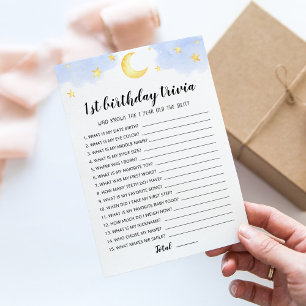 1. Geburtstag Trivia editierbares Spiel Karte