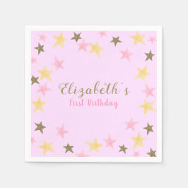 1. Geburtstag Twinkle Little Star Pink Girl Serviette
