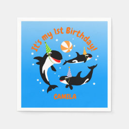 1. Geburtstag unter dem Mädelmädchen Serviette