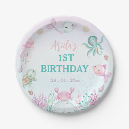 1. Geburtstag von Meerestieren Pappteller