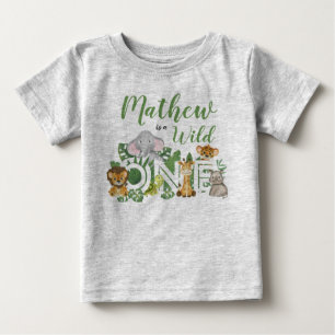 1. Geburtstag Wild One Jungle Safari Animals Baby  Baby T-shirt