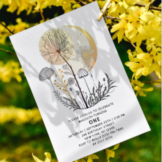 1. Geburtstag Wildblume Celestial Girl Modern Einladung