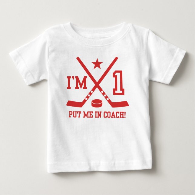 1. Geburtstaghockey Baby T-shirt (Vorderseite)