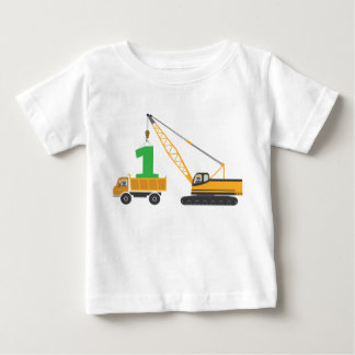 1. Geburtstags-Bau-T-Shirt Baby T-shirt