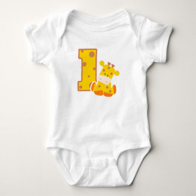 1. Geburtstags-Giraffe Baby Strampler (Vorderseite)