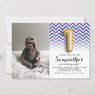 1. Geburtstags-Glitzer-Portrait Einladung