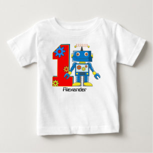 1. Geburtstags-Roboter-Gewohnheit Baby T-shirt