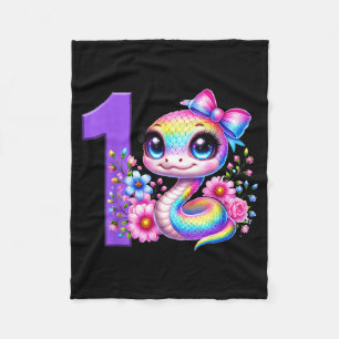 1. Geburtstags-Schlangenparty-Regenbogen-Coquette- Fleecedecke