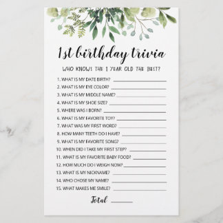 1. Geburtstags-Trivia-Spiel