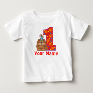 1. Geburtstags-Welpen-personalisiertes Shirt