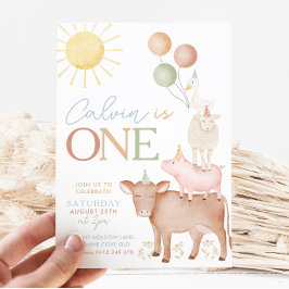 1. Geburtstagsfarm Animals Barnyard Party Boys Einladung