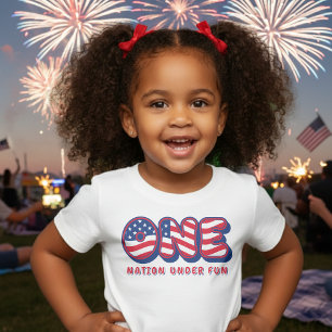 1. Geburtstagsfeier Patriotische USA-Flagge 4. Jul Baby T-shirt