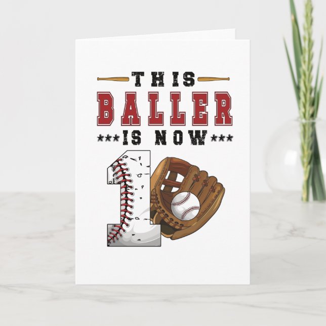 1. Geburtstagsgeschenk Baseball Spieler 1 Jahr Jun Karte (Vorderseite)