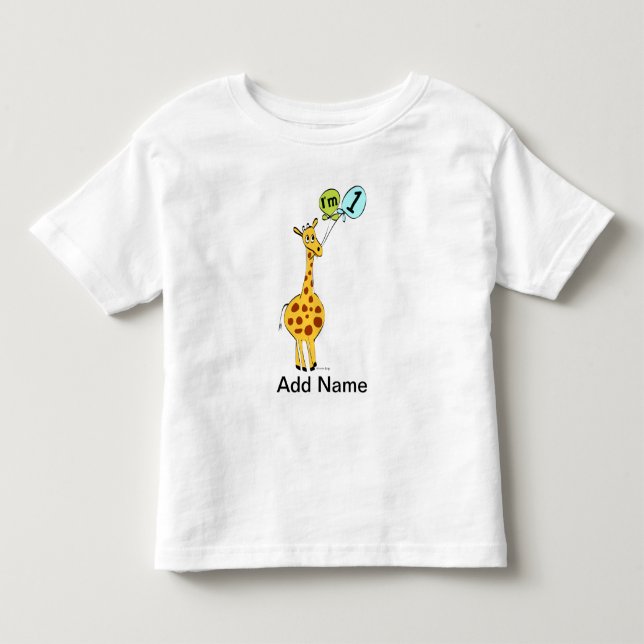 1. GeburtstagsGiraffe mit Balloons Kleinkind T-shirt (Vorderseite)