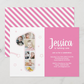 1. Geburtstagskarte Nr. 1 Custom Foto Collage Einladung