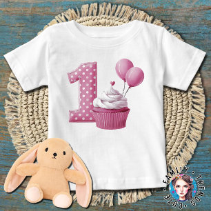 1. Geburtstagskind Cupcake Pink Baby T-shirt