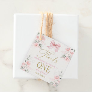 1. Geburtstagsmädchen mit Bogen Geschenkanhänger