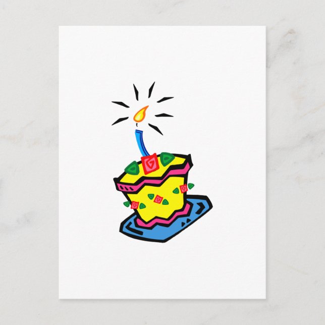 1. Geburtstagstorte Postkarte (Vorderseite)