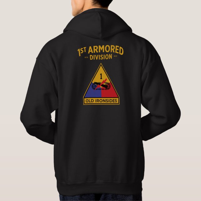 1. gepanzerte Abteilung "Alte Ironside" Emblem Hoo Hoodie (Rückseite)