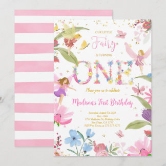 1. Golden Fairy Geburtstag Einladung