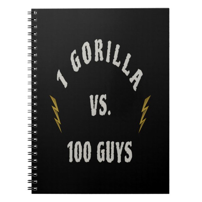 1 Gorilla gegen 100 Männer Notizblock (Vorderseite)