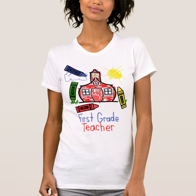 1. Grad-Lehrer-T-Shirt - Schulhaus u. T-Shirt (Vorderseite)