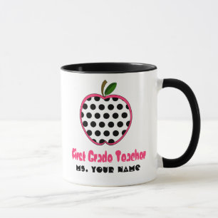 1. Grad-Lehrer-Tasse - Polka-Punkt Apple Tasse