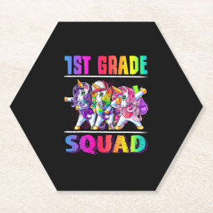 1. Grade Squad Dabbing Unicorn Zurück zur Schule Untersetzer