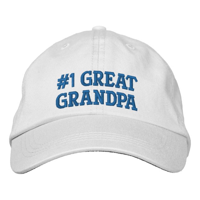 #1 Großer Opa bestickter Deckel Bestickte Baseballkappe (Vorderseite)