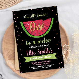 1. Grüne Wassermelone Geburtstag Einladungen