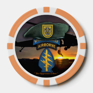 1. Gruppe Spezialeinheiten Grüne Berets Vets Pokerchips