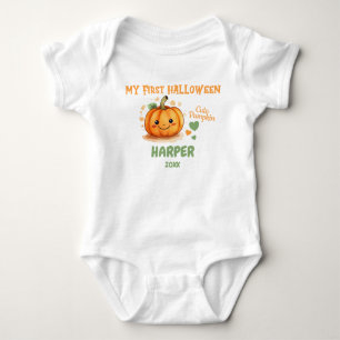 1. Halloween Niedlicher Kürbisanzug Baby Strampler