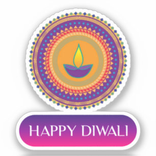 #1.Happy Diwali das Lichteffekt von Indien L Aufkleber