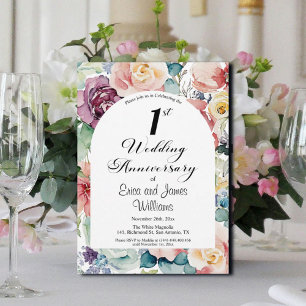 1. Hochzeit Jahrestag Elegantes Drehbuch Einladung