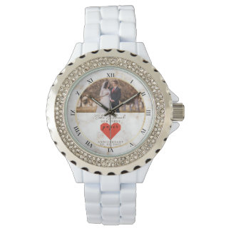 1. Hochzeitstag Personalisierte Papier-Hochzeit Armbanduhr