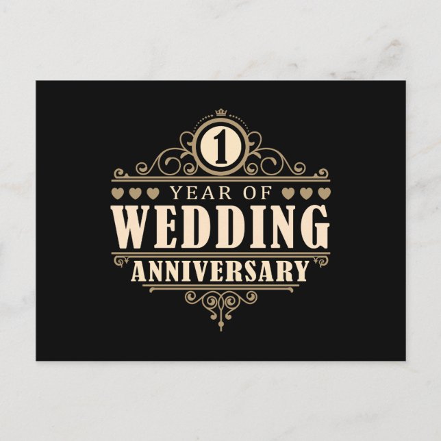 1. Hochzeitstag Postkarte (Vorderseite)