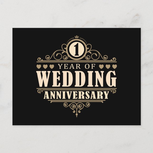 1. Hochzeitstag Postkarte (Vorderseite)